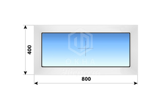 Глухое пластиковое окно 800x400