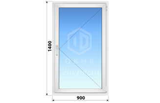 Поворотное пластиковое окно 900x1400